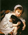 Madame Greuze on the Chaislongue with Dog